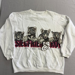 VTG Siegfried & Roy Baby White Tigers - Abrigo de cuello redondo - M