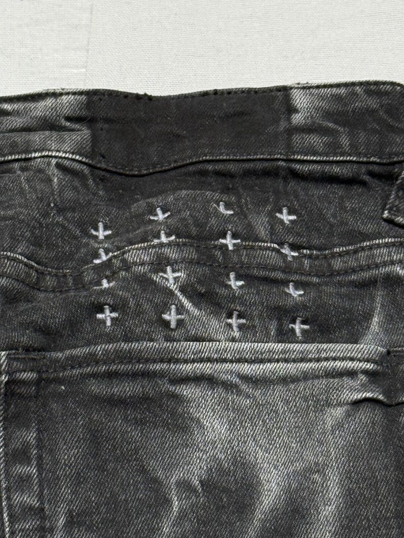 Ksubi Van Winkle KDMFA 20861 Black Pants Cross Stitching 29 image 4