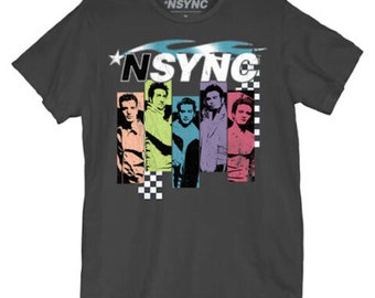 NSYNC Photo Mens T-shirt- Boy Band 90s Officially Licensed Band Merch - Boyfriend Tee - Justin Timberlake,JC, Lance, Joey, Chris