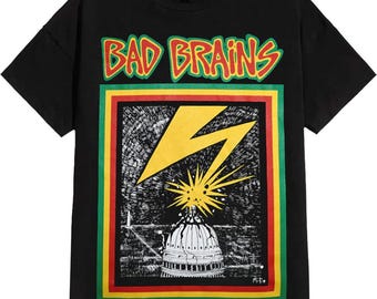 Bad Brains Mens T-shirt- Officially Licensed Band Punk Band Capital Merch - 80s Boyfriend Tee