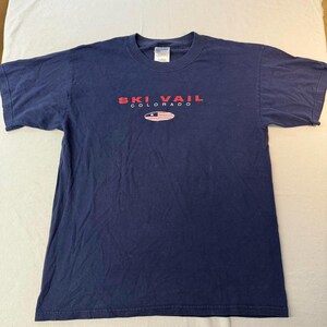 ヴィンテージ スキー ベイル コロラド Tシャツ フラッグ ワン スター Tシャツ L