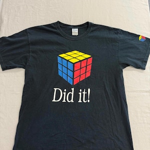 Faded Rubik&#39;s Cube T-shirt Promo Tee How to L
