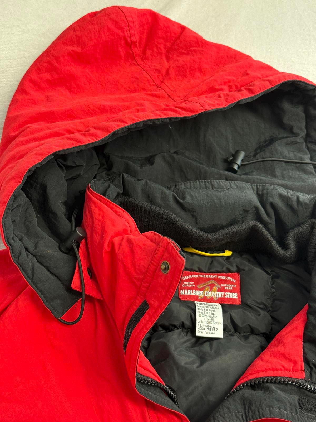 Vintage Marlboro Country Store Ski Jacket Red Hoodie - L - Etsy