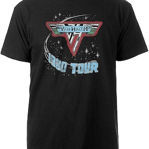 Van Halen Herren T-Shirt - Offiziell lizenziertes Tour T-Shirt Merch - 80s Boyfriend Tee