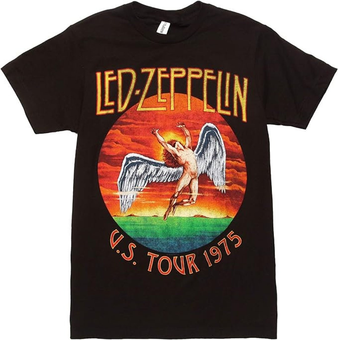 Led Zeppelin Concert Tour 1975 Mens T shirt Officially Licensed Led 