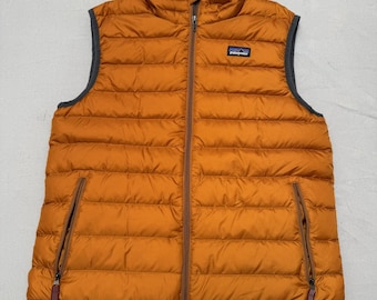 Boys Patagonia Nano Puff Vest Orange Kids L (12)