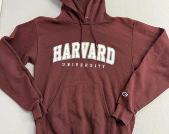 Sudadera con capucha de la Universidad de Harvard, color carmesí, Champion - Talla S