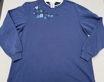 Sudadera vintage Blair con bordado floral para abuela - M