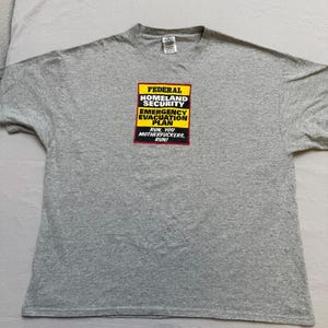 Y2K Homeland Security T-shirt Fed Evacuation Plan Tee XL