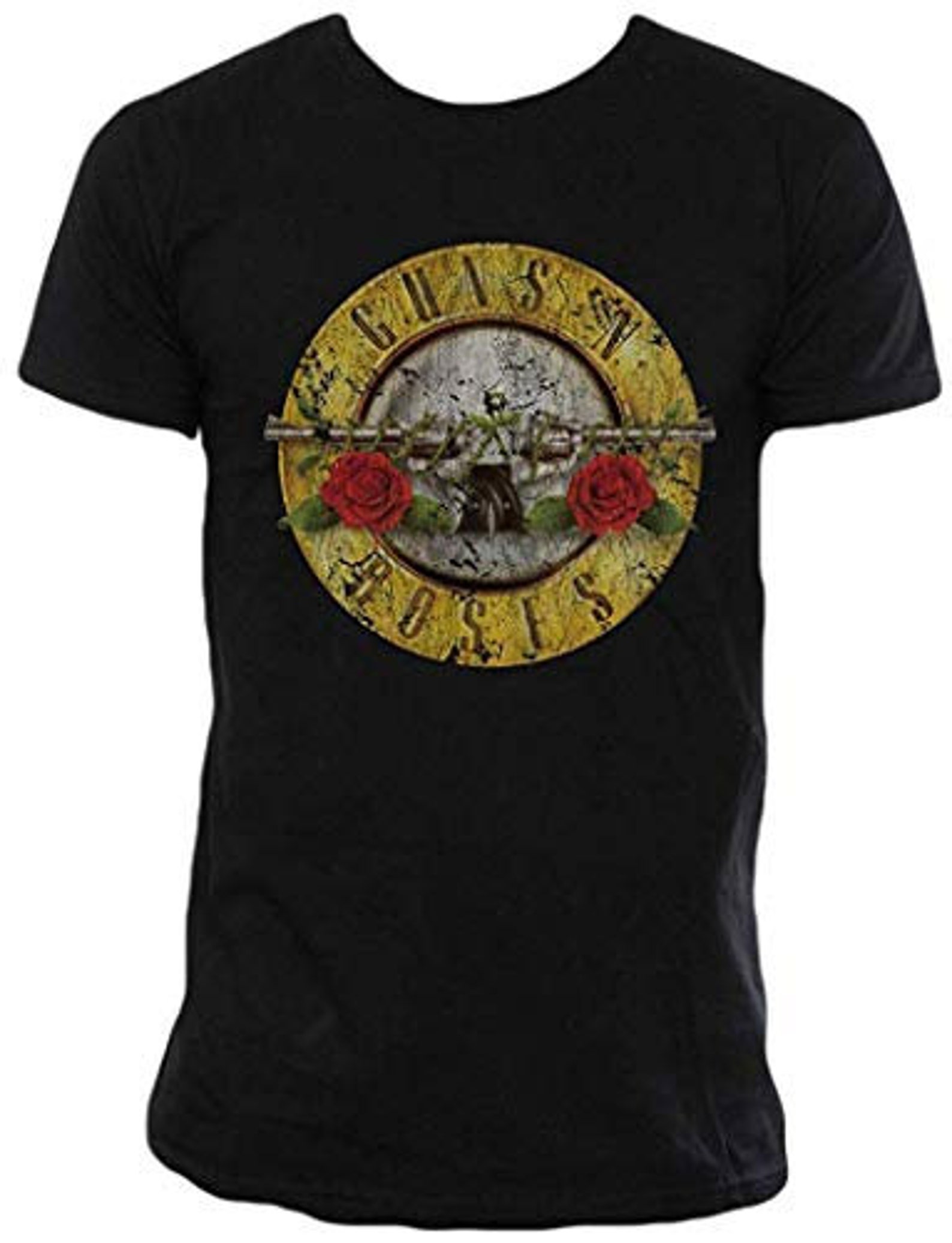 GUNS N' ROSES 3/4 Sleeve Raglan Band T-Shirt, Men's Size L unclear black type Vintage Second Hand
