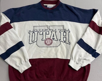 Vintage University of Utah Crewneck Utes Sweatshirt - L