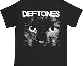 Deftones Mens T-shirt- Officially Licensed Band Merch - Boyfriend Tee - Sphynx Cat, Star Pony