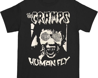 The Cramps T-shirt- Officially Licensed Human Fly / Bad Music for Bad People Band Merch - Boyfriend Tee -