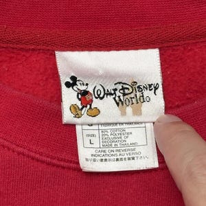 Felpa Disney Topolino ricamata, effetto sbiadito, 30 x 25 - L immagine 3