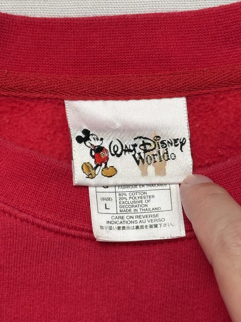 Felpa Disney Topolino ricamata, effetto sbiadito, 30 x 25 - L immagine 3