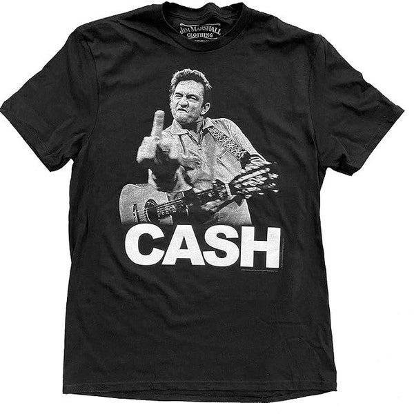 Johnny Cash Mens T-shirt- Officially Jim Marshall Photo / Mug Shot Band Merch - Boyfriend Country Tee
