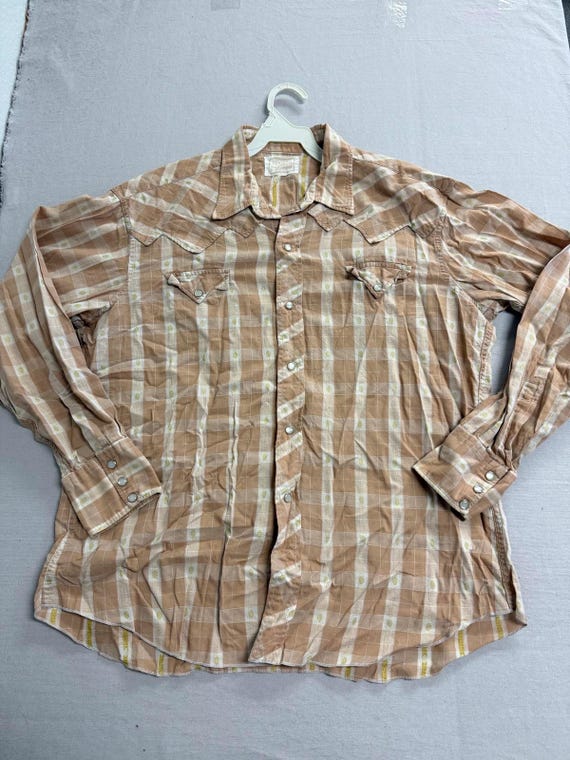 Vintage H Bar C California Ranchwear - Pearl Snap Plaid XL