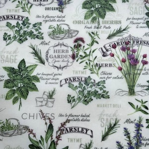 XXL 20"x16" Beeswax Wrap: "Fresh Herb" pattern | Plastic Alternative Reusable Bread Bag