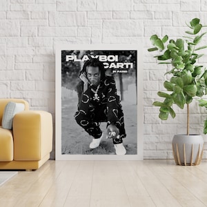 Playboi Carti Poster für Wohnung | Playboi Carti Merch | Playboi Carti Schwarz-Weiß-Druck | Playboi Carti Poster | Digitaler Download
