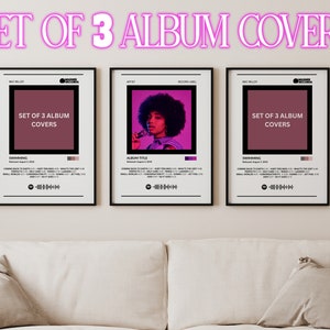 Custom Album Cover | SET OF 3 | Music Poster | Album Artwork for Apartment | Poster | Personalized & Custom Album Print | Digital Download