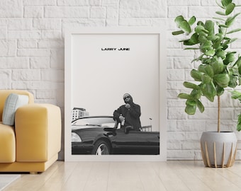 Larry June Poster | Black and White | Larry June Print | Music Studio Decor | Wall Art | Gift | Hip Hop Poster | Minimalism Digital Download