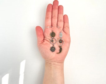Oorbel uit de oude Griekse mythologie, Face Sun Moon Dangle Earring, Personality Zodiac Oorbellen, Boho Vintage-oorbel, cadeau