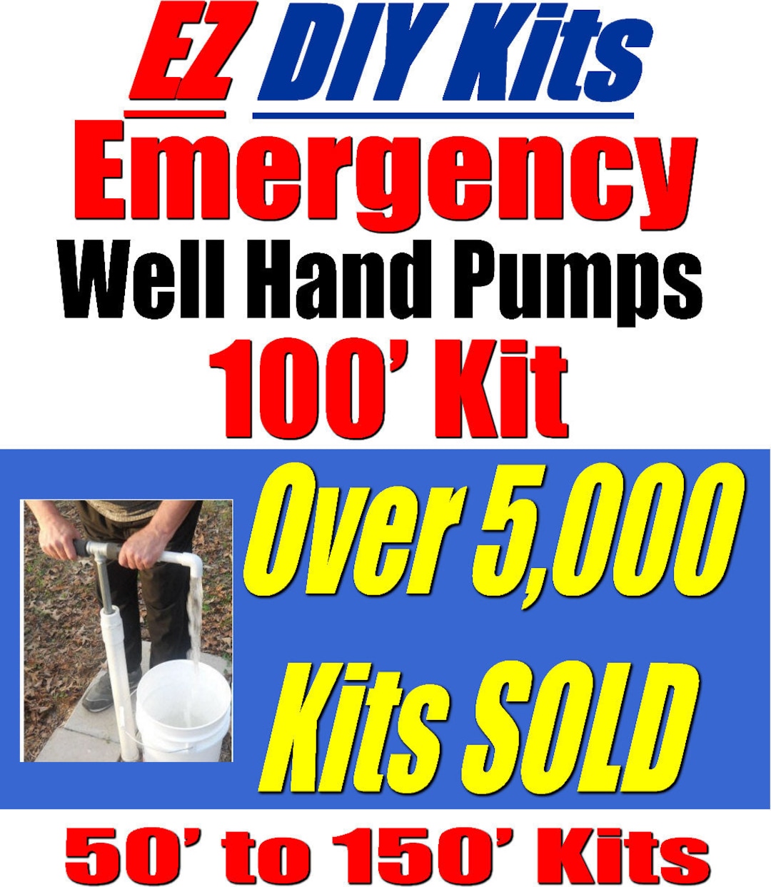 Deep Water Well Hand Pump, Emergency 100' Kit Etsy