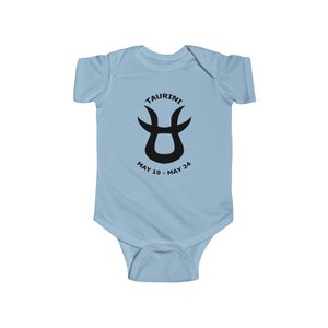 TAURINI – Baby-Strampler – Sternzeichen Stier Zwillinge Spitze Mai Geburtstag 19–24