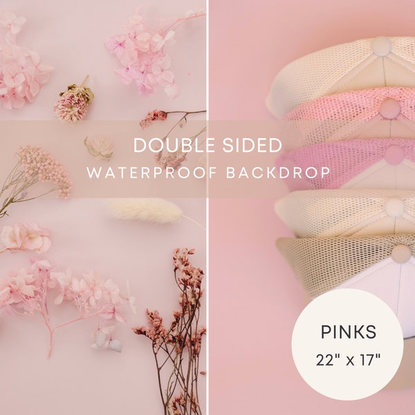 PINKS | Double-Sided Colorful Backdrop for Flat Lay Product Photography | Great for Commercial Jewelry, Food, Cosmetic Photography & more