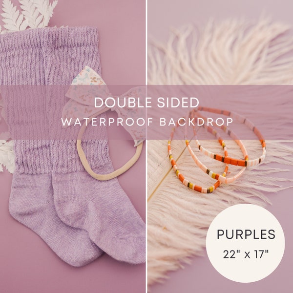 PURPLES | Double-Sided Colorful Backdrop for Flat Lay Product Photography | Great for Commercial Jewelry, Food, Cosmetic Photography & more