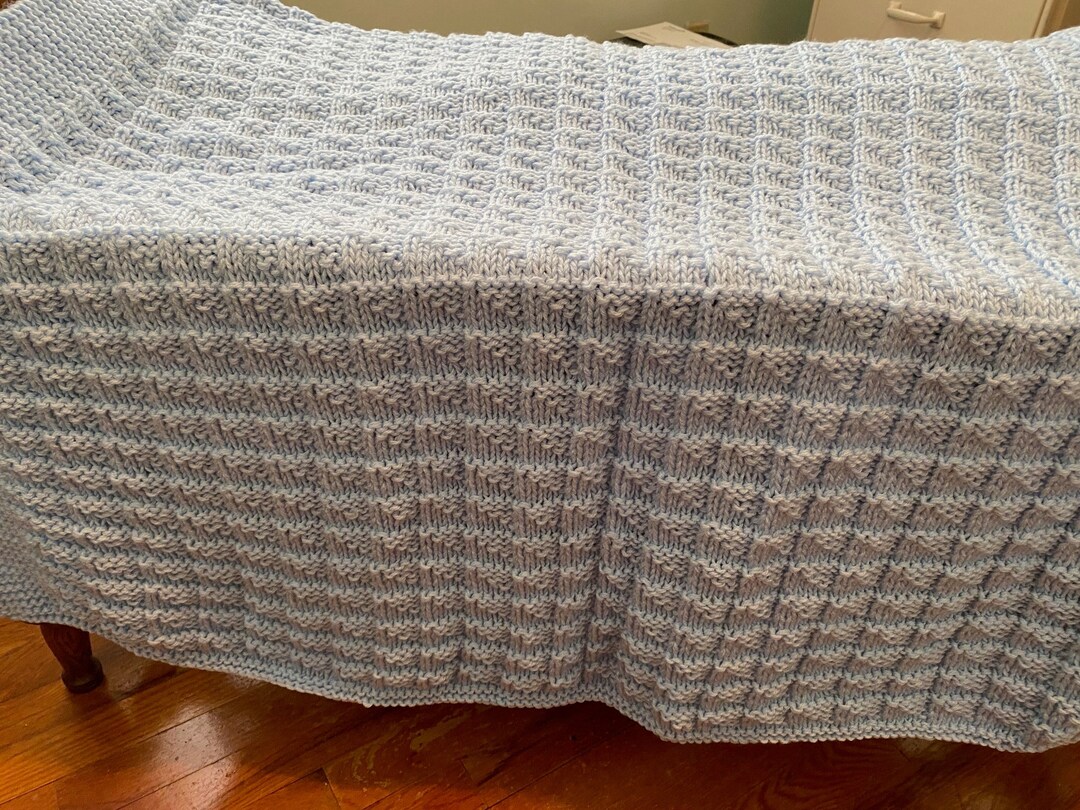 Knitted Blanketsquare Design Etsy