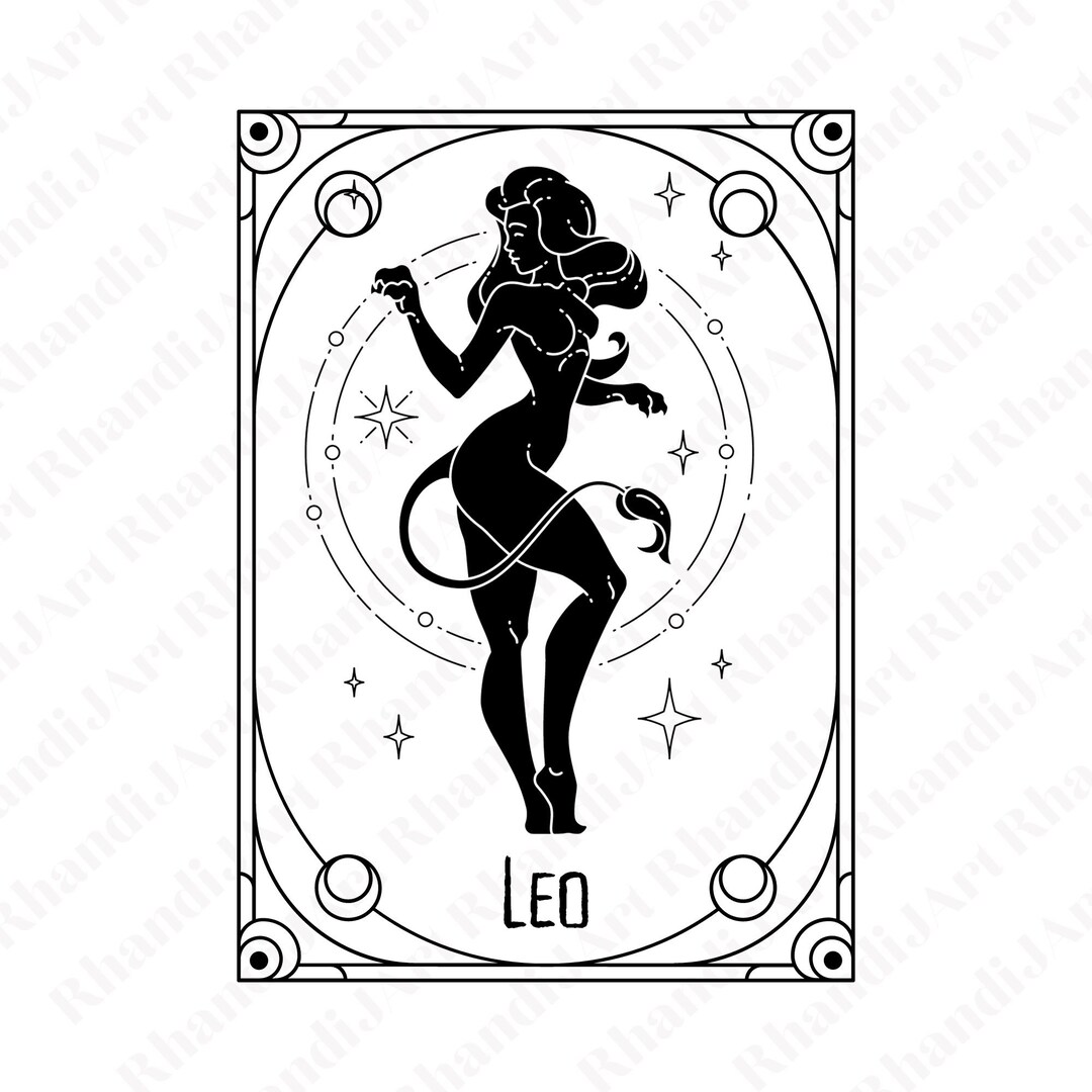 Leo Tarot Card Svg, Mystical Svg, Witchy Svg, Dark Svg, Tarot Card Svg