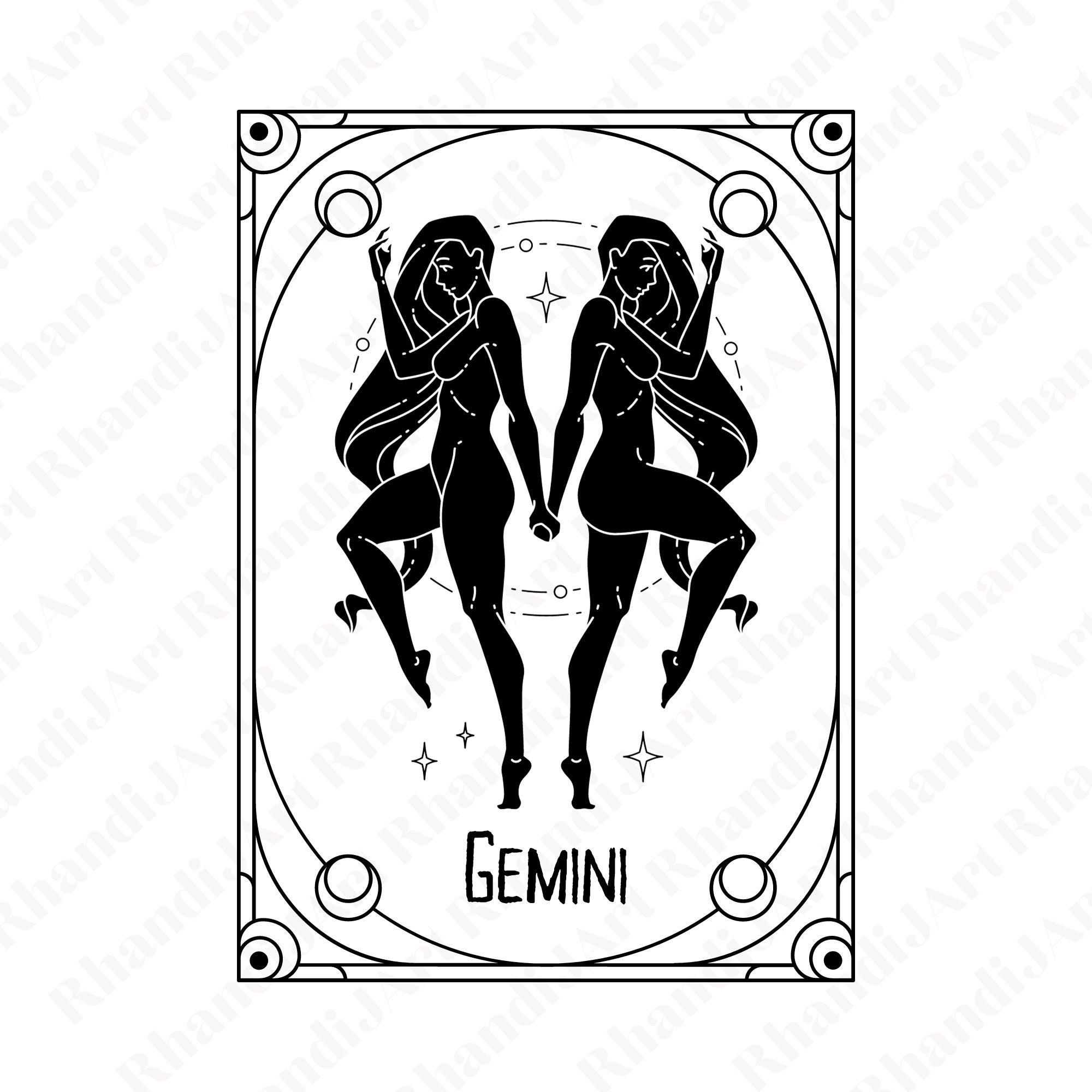 Gemini Tarot Card SVG, Witchy Zodiac Sign (digital Download) - Etsy UK