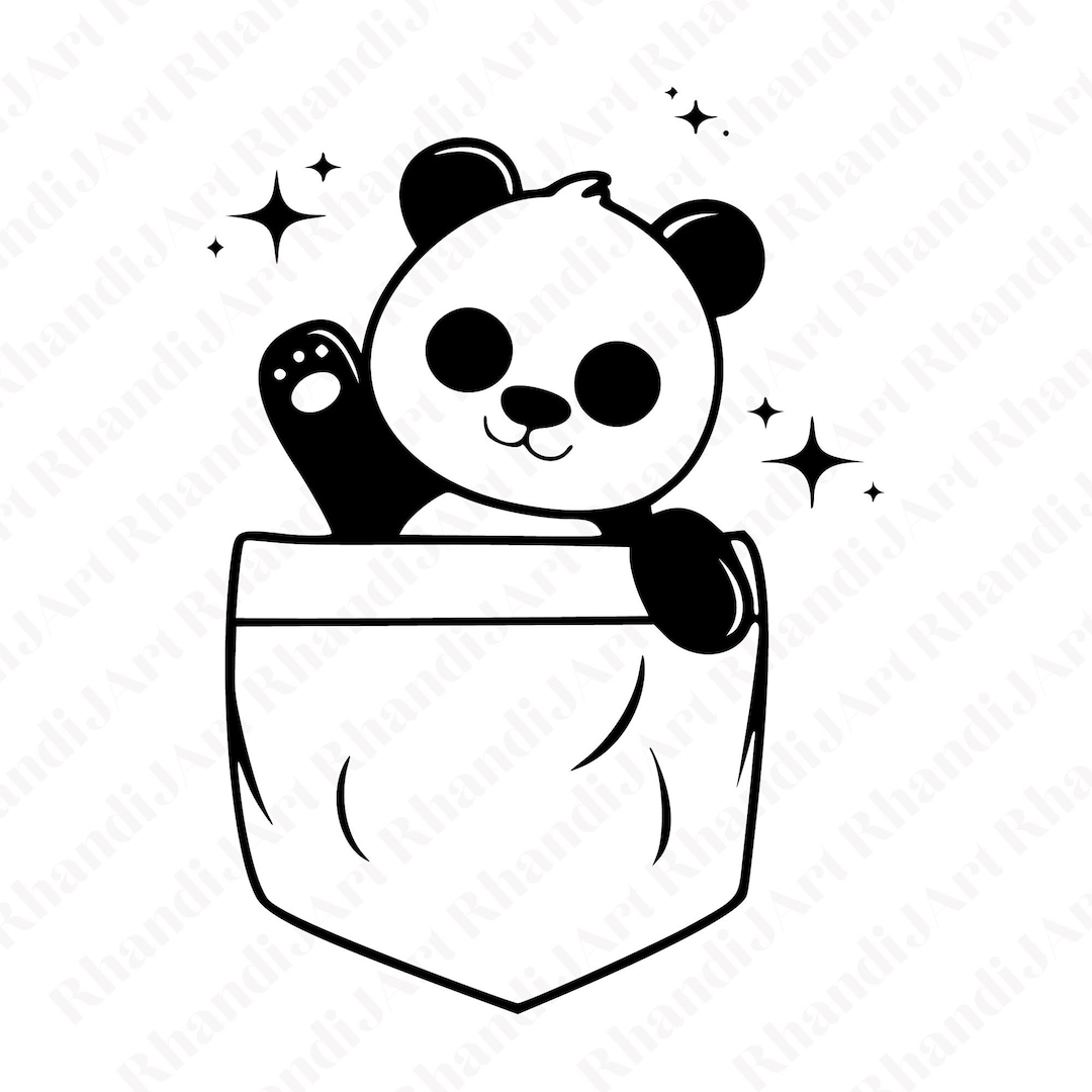 Pocket Panda Svg, Panda, Bandit Bear, Bamboo Lover, Pocket Friend