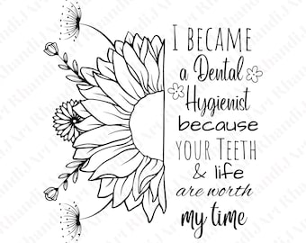 Higienista dental SVG, diseño de dientes y vida (descarga digital)