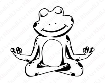 Namaste Yoga Frog, Frog Svg, Namaste Svg, Yoga Position, Frog Outline, Cute Frog, Frog Clipart, Cricut Svg, Svg Cut Files, Cut Files