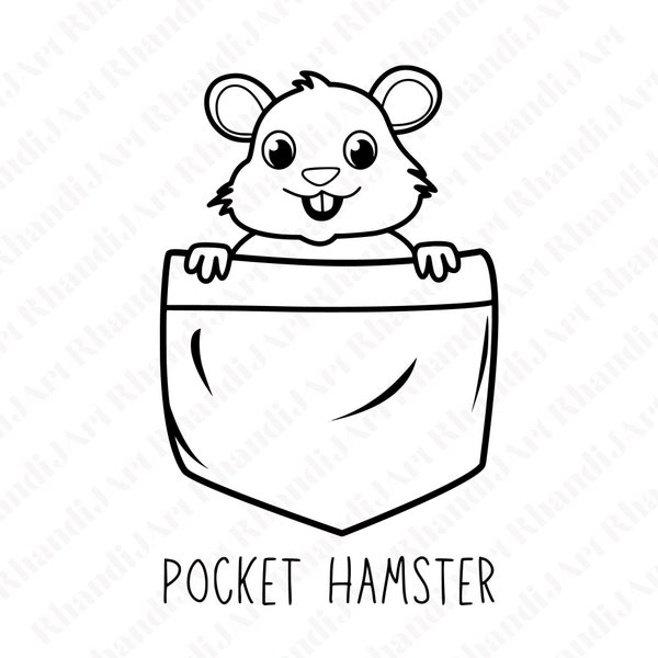 Original Pocket Hamster, Hamster Svg, Baby Hamster, Hamster Outline, Shirt Designs, Cricut Svg, Svg Cut Files, Hamster Clipart