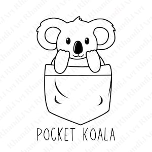 Original Pocket Koala, Koala Svg, Baby Koala, Koala Outline, Koala Cut File, Shirt Designs, Cut Files, Cricut Svg, Svg Cut Files