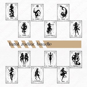 Tarot Zodiac Bundle Svg, All 12 Zodiac Tarot Cards, Tarot Deck Svg, Zodiac Signs Svg, Constellations Svg, Star Signs Svg, Cricut Svg