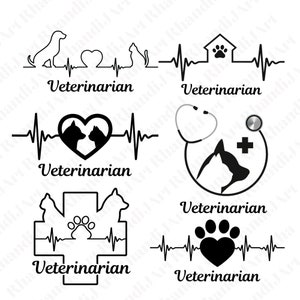 Veterinarian 6 Pack Bundle, Animal Doctor, Pet Doctor, Doctor, Vet Hospital, Dog Svg, Cat Svg, Small Animals Svg, Cricut Svg
