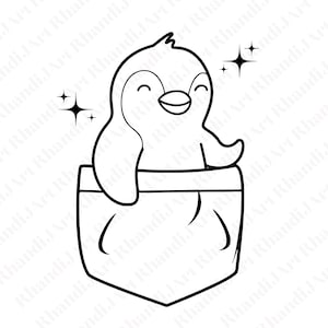 Pocket Penguin, Penguin, Can't Fly, Pocket Sized, Pocket Pal, Mini Penguin, Miniature Penguin, Best Friend, Hand Drawn Svg, Cut File Svg