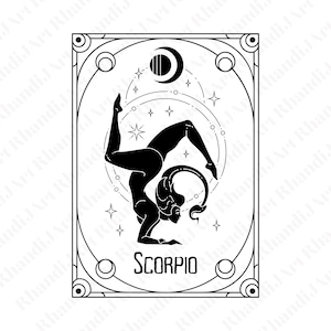 Schorpioen Tarot Card Svg, mystieke Svg, Witchy Svg, Dark Svg, Tarot Card Svg, Schorpioen Svg, Zodiac Svg, Dark Arts Svg, Witch Craft Svg, Cricut
