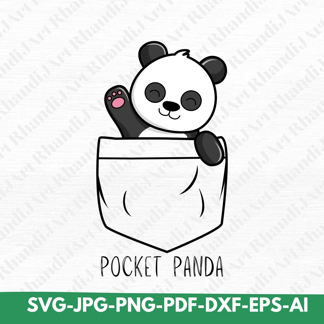 Pocket Panda Svg Panda Svg Bandit Bear Svg Bamboo Eater Etsy