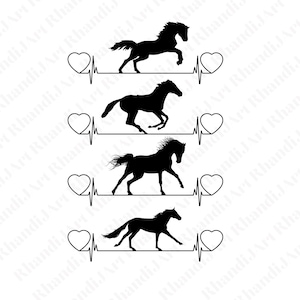 Horse Heart Beat Bundle Svg, Horse Heart Beat Svg, Heart Beat Svg, Companion Svg, Family Svg, Pet Svg, Loved One Svg, Loved Svg, Cricut Svg