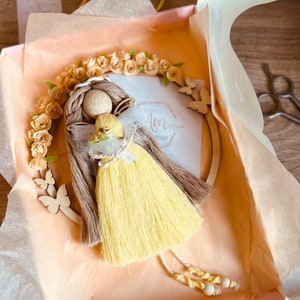 Personalized Doll, souvenir baptism, for Holy communion, Macrame Angel, Macrame Angel Wall Hanging Doll Pretty House Decor