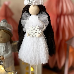 CHRISTMAS ANGEL GIFT,  Christmas tree decoration, personalised doll, macrame Angel, Angel Doll, Pretty Smart Macrame Angel Doll