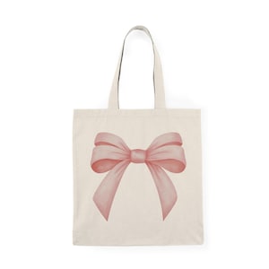 Elegante rosa Schleifen-natürliche Einkaufstasche - umweltfreundliche Segeltuch-Einkaufstasche für jeden Anlass