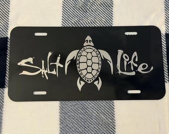 Salt Life laser engraved license plate
