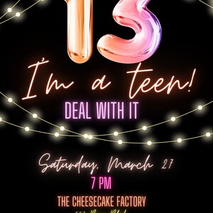 Teen Birthday Invitation, editable, digital invitation