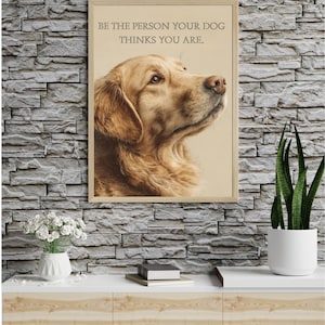 Póster motivacional de Golden Retriever / Arte canino motivador